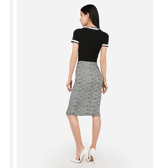 EXPRESS High Waisted Jacquard Pencil Skirt - Picture 8 of 8